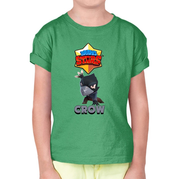 Gyerek rövid ujjú póló Brawl Stars Battle Royale Legendary Brawler Battle Arena OPT Crow Skin 2, Zöld