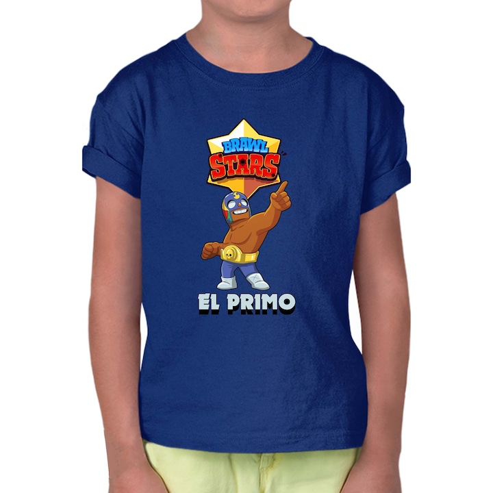 Gyerek rövid ujjú póló Brawl Stars Battle Royale Legendary Brawler Battle Arena OPT El Primo, Tengerészkék