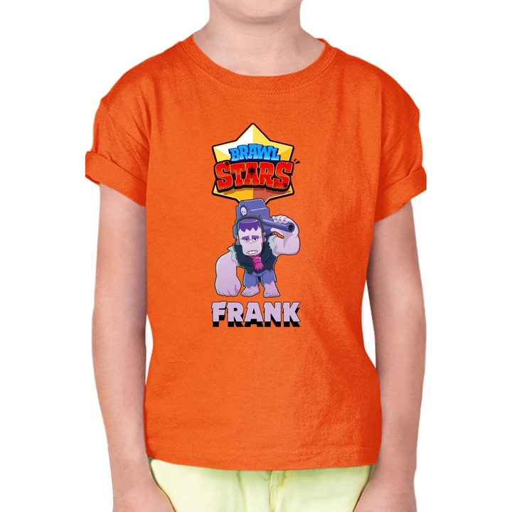 Tricou cu maneca scurta pentru copii Brawl Stars Battle Royale Legendary Brawler Battle Arena OPT Frank, Portocaliu