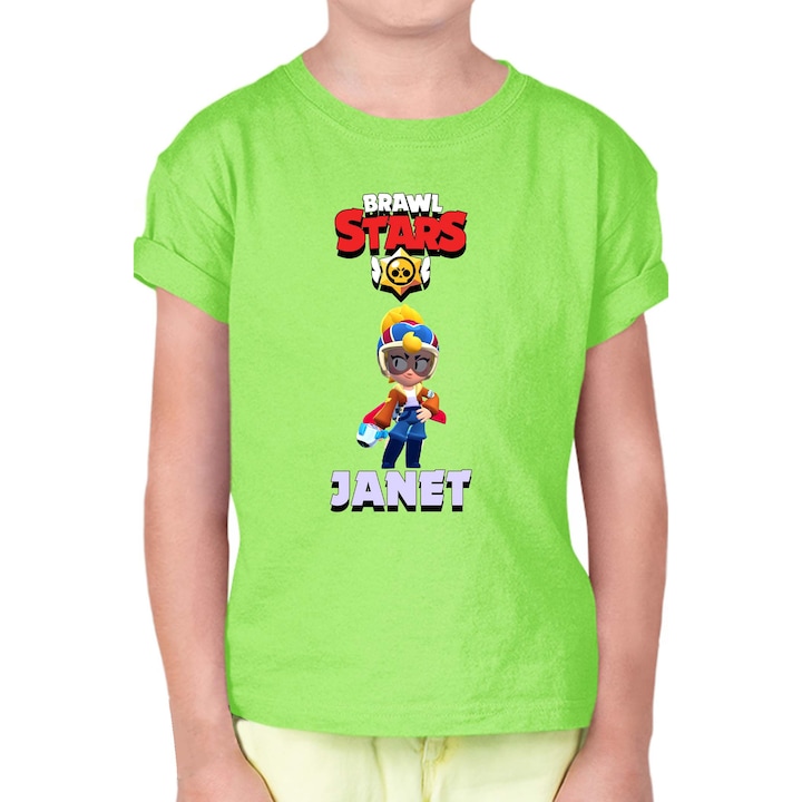 Gyerek rövid ujjú póló Brawl Stars Battle Royale Legendary Brawler Battle Arena OPT Janet G Force, Mentazöld