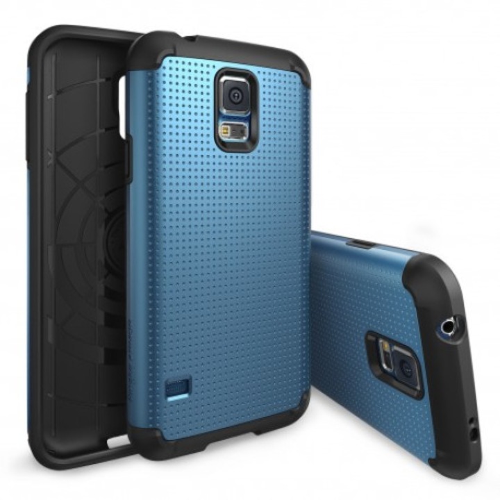 Husa Ringke ARMOR Samsung Galaxy S5 DOT ELECTRIC BLUE+BONUS Ringke Invisible Defender Screen Protector