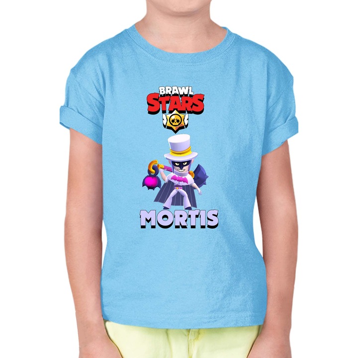 Gyerek rövid ujjú póló Brawl Stars Battle Royale Legendary Brawler Battle Arena OPT Mortis Gala, Világoskék