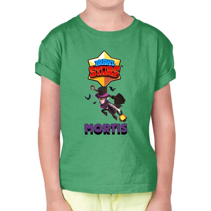 Tricou cu maneca scurta pentru copii Brawl Stars Battle Royale Legendary Brawler Battle Arena OPT Mortis Skin 2, Verde