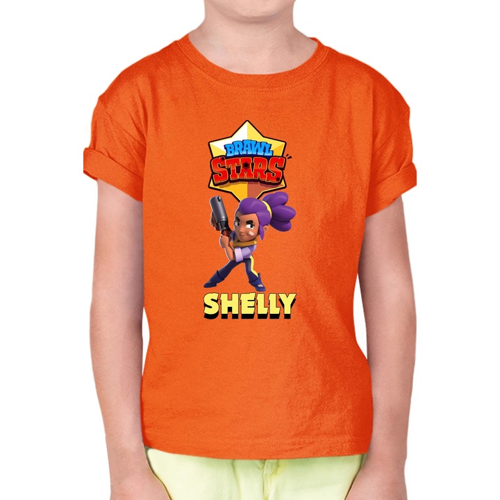 Gyerek rövid ujjú póló Brawl Stars Battle Royale Legendary Brawler Battle Arena OPT Shelly Skin 1, Narancssárga
