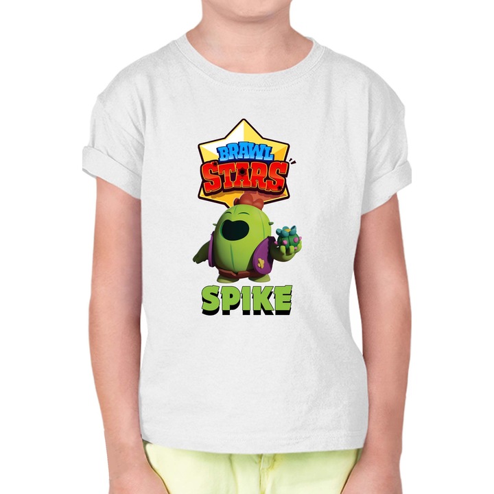 Gyerek rövid ujjú póló Brawl Stars Battle Royale Legendary Brawler Battle Arena OPT Spike Skin 4, Fehér