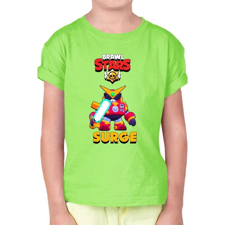 Gyerek rövid ujjú póló Brawl Stars Battle Royale Legendary Brawler Battle Arena OPT Surge 3, Mentazöld