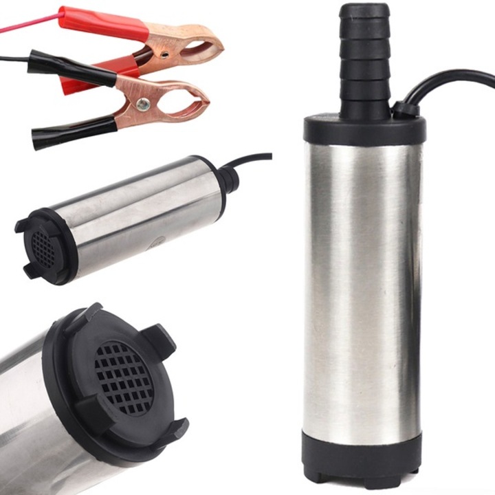 Потопяема помпа 12V Verk Group, 12l/min, 15x4cm, с филтър, кабел 2.3m