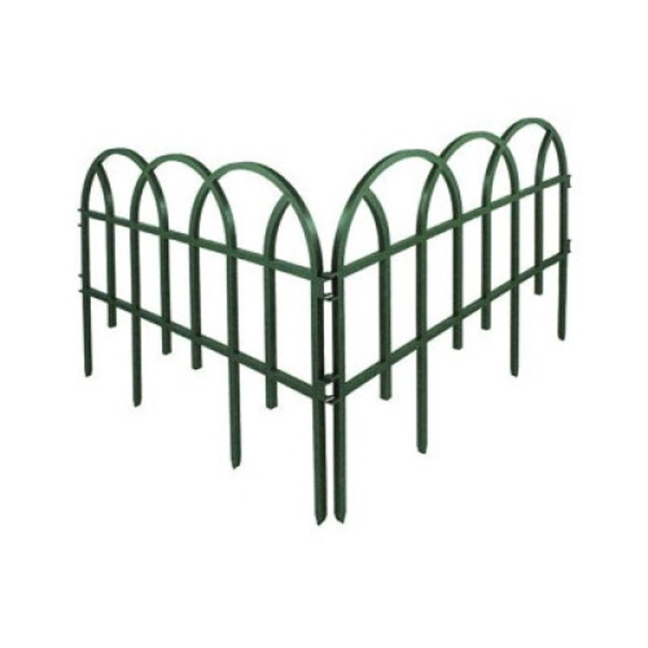 7 db-os kerti kerítés készlet, Polplast, műanyag, 3,15 m, 26 cm, zöld