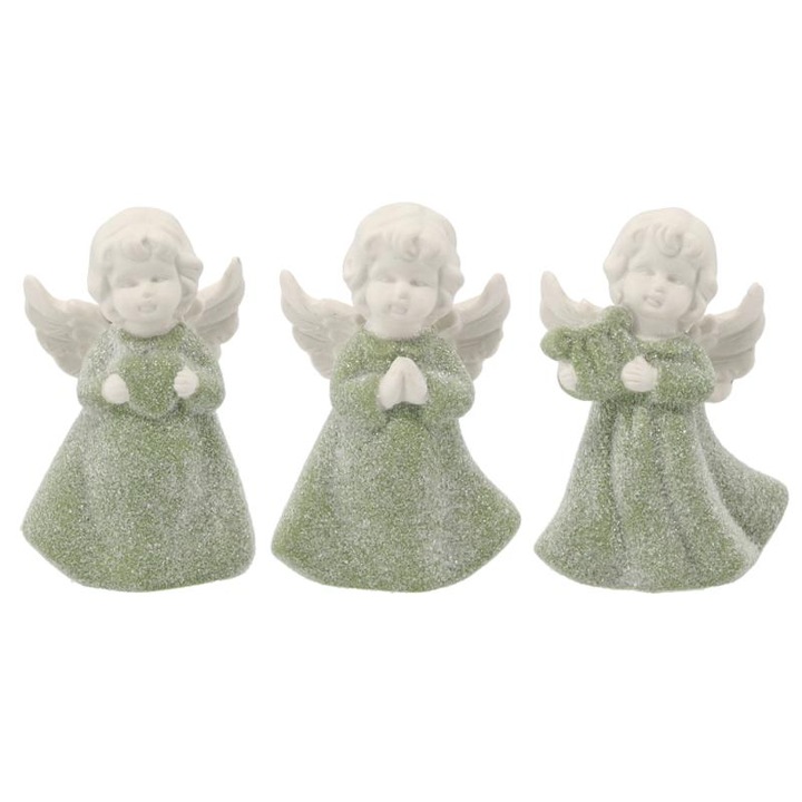 Set 3 figurine de Craciun, Chomik, verde, 13cm