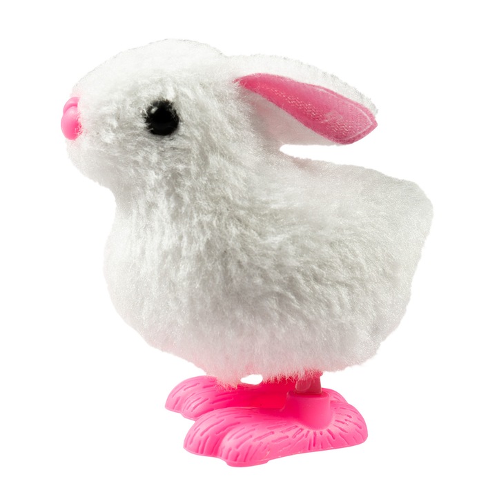 Nyúl működtető mechanizmussal, Arpex, fehér, 10cm