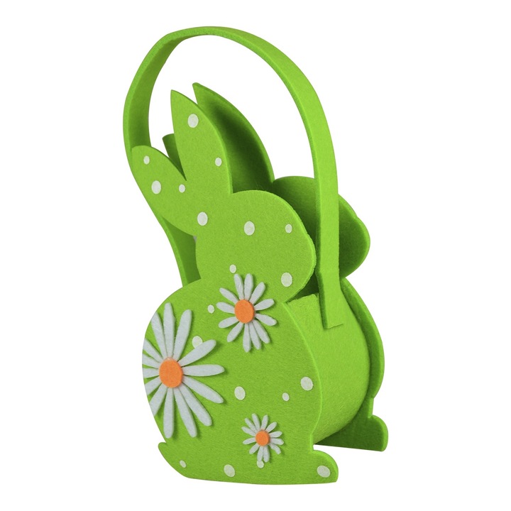 Декоративна филцова кошница за зайчета, Arpex, 12x25см, многоцветна