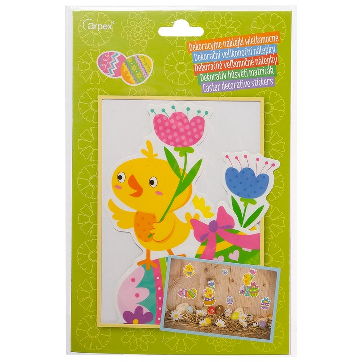Комплект декоративни стикери Arpex, модели: пуйка 7 елемента или зайче 8 елемента, 5.5x14.5 см