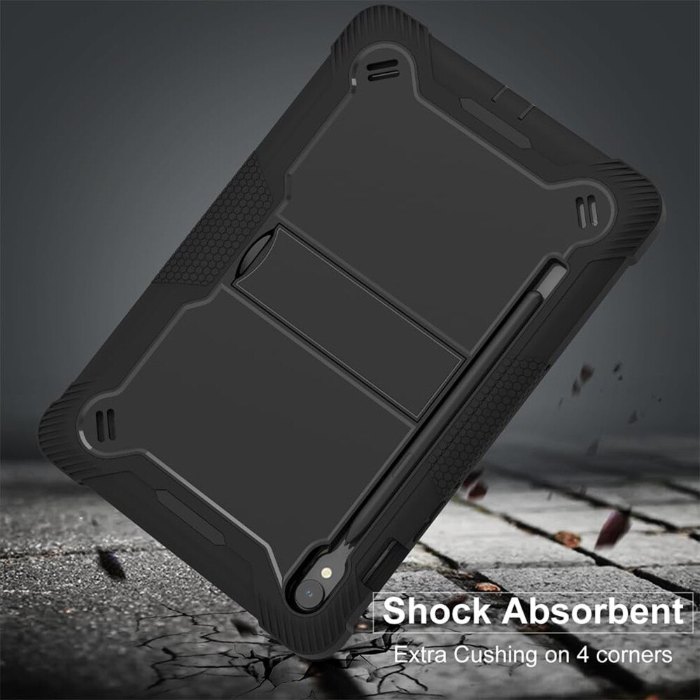 [Pachet 360°] Husa + folie din sticla pentru Samsung Galaxy Tab S9 / S9 FE / S10 FE Rugged Heavy Duty - negru