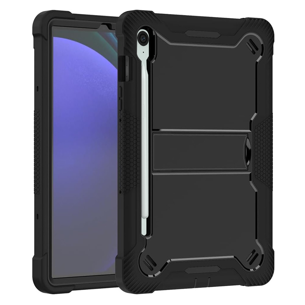 [Pachet 360°] Husa + folie din sticla pentru Samsung Galaxy Tab S9 / S9 FE / S10 FE Rugged Heavy Duty - negru