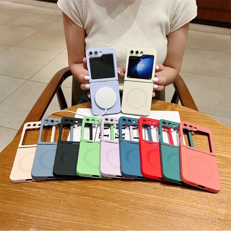 Husa Elite Matte, Magsafe, Pentru Samsung Galaxy Z Flip 6/Flip 7 FE, Antisoc, Protectie camera, Silicon moale, Verde Menta