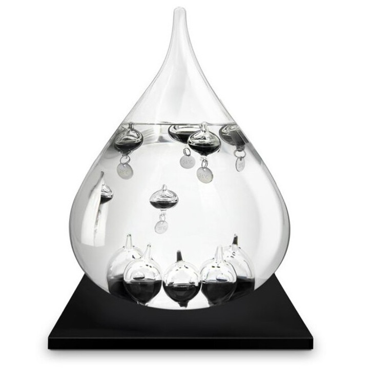 Termometru galilean, MikaMax, design estetic, transparent/negru