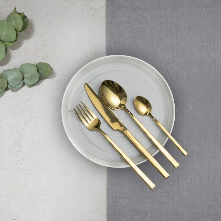 Set lingurita latte, 6 piese, inox, AMBITION Como Gold