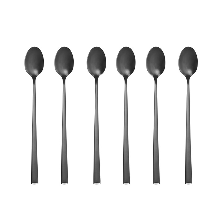 Set lingurita latte, 6 piese, inox, AMBITION Como Black