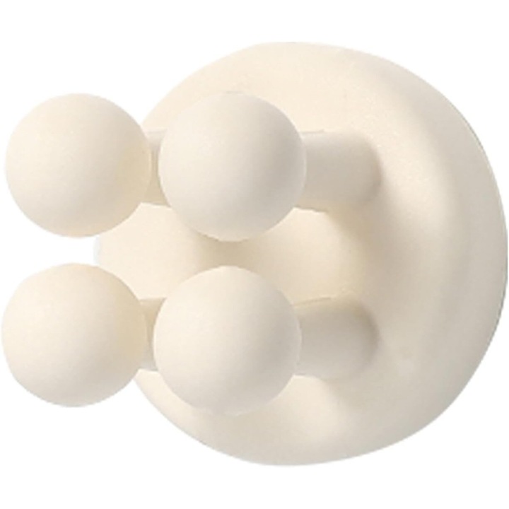 Set 2 suporturi autoadezive pentru periute de dinti, KUNSANM, design modern, alb, cauciuc