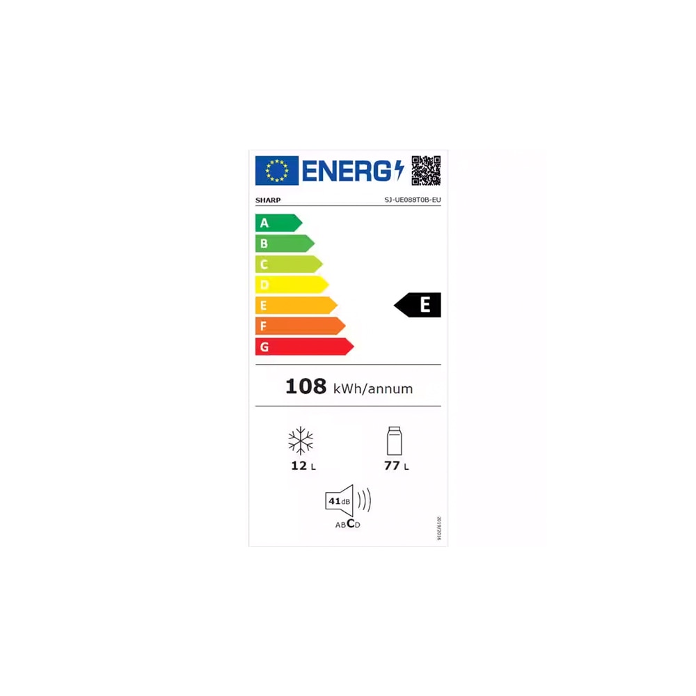 Frigider cu o usa SHARP SJ-UE088T0B, iluminare LED, clasa E, inaltime 82.1, 81l, Negru