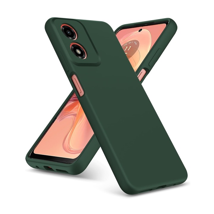 Кейс за телефон, съвместим с Motorola Moto E14 - зелен силиконов гръб