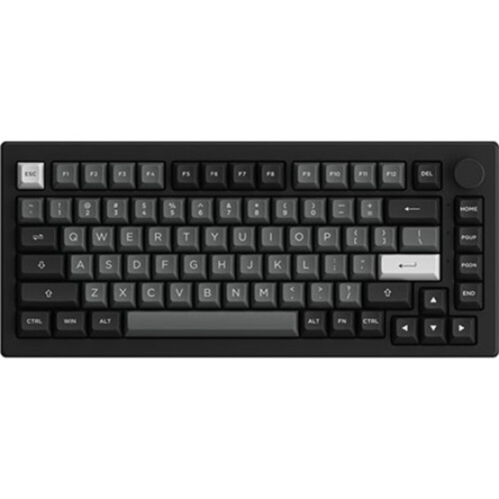Akko 5075B Plus Black&Silver Bluetooth / vezeték nélküli / USB-C angol gaming V3 Silver pro mechanikus billentyűzet, fekete-ezüst