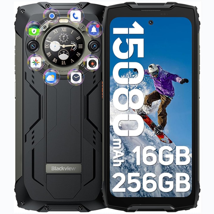 Π‘ΠΌΠ°ΡΡΡΠΎΠ½ Blackview BV9300 Pro, ΡΠ΅ΡΠ΅Π½, 16GB+256GB, 15080mAh(33W), Π΄Π²ΠΎΠ΅Π½ Π΅ΠΊΡΠ°Π½ 6.7", 64MP+32MP Android 13 NFC 100LM