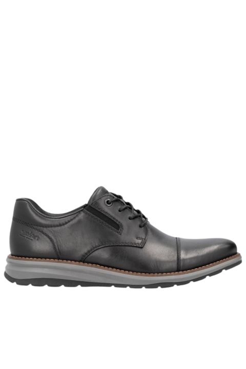 Pantofi casual, barbati, RIEKER, 14701-00 negru, piele naturala, Negru