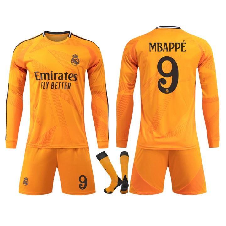 Детска спортна екипировка Real Madrid Mbappe Футболна фланелка, YSHT, Жълта