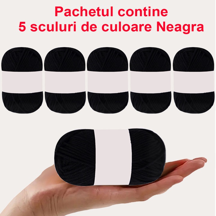Fire textile, set 5 gheme, viu colorate, pentru tricotat, crosetat ...