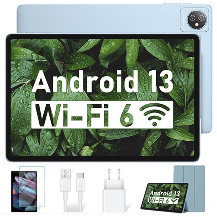 WiFi таблет Blackview Tab 70, 10.1 инча, Android 14, 2.4G+5G WiFi 6, RAM 12GB, ROM 64GB-SD 1TB, 6580mAh, син