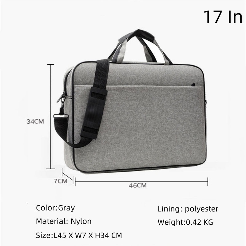 Geanta pentru laptop BFYCHYC, 17.3 inch, impermeabila, usoara, gri