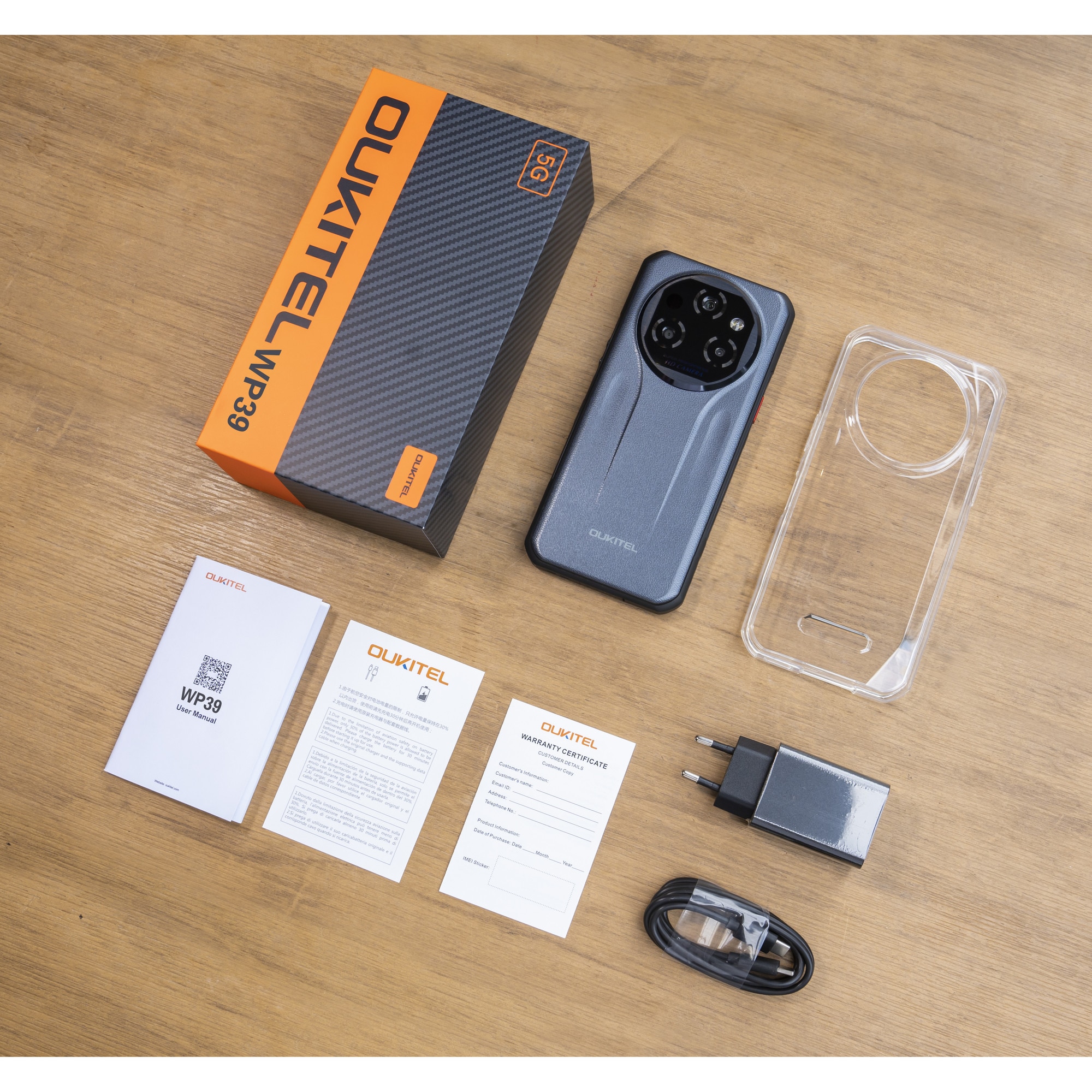 Telefon Mobil Oukitel WP39, Procesor Mediatek Dimensity 6100+ Octa-Core, IPS LCD Capacitive touchscreen 6.6", 6GB RAM, 256GB Flash, Camera Tripla 64 + 8 + 2 MP, 5G, Wi-Fi, Dual SIM, Android Verde