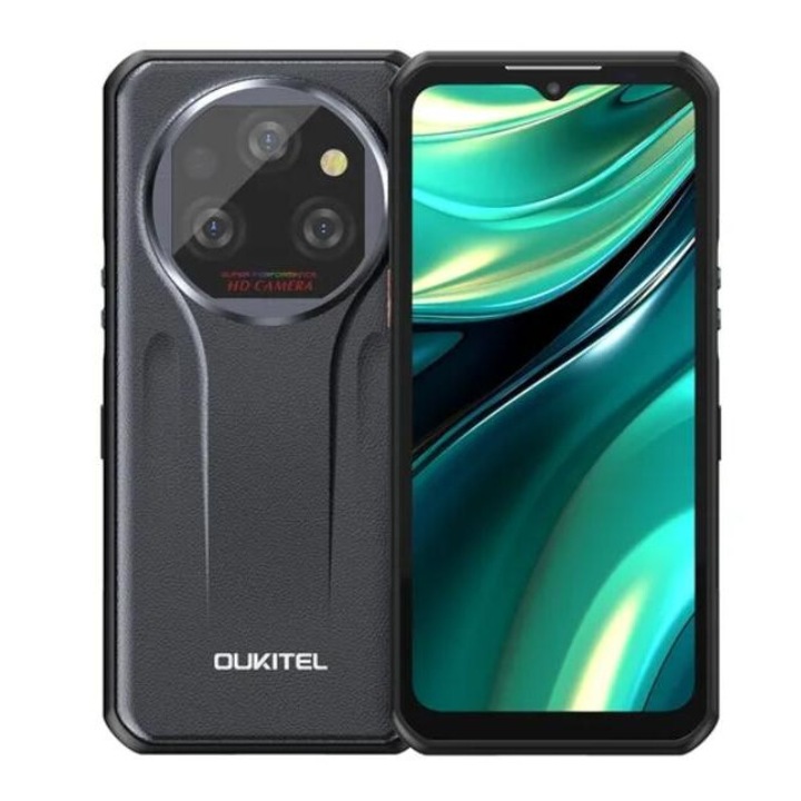 Мобилен телефон Oukitel WP39, процесор Mediatek Dimensity 6100+ Octa-Core, IPS LCD капацитивен сензорен екран 6.6", 6GB RAM, 256GB Flash, тройна камера 64 + 8 + 2 MP, 5G, Wi-Fi, Dual SIM, Android Grey