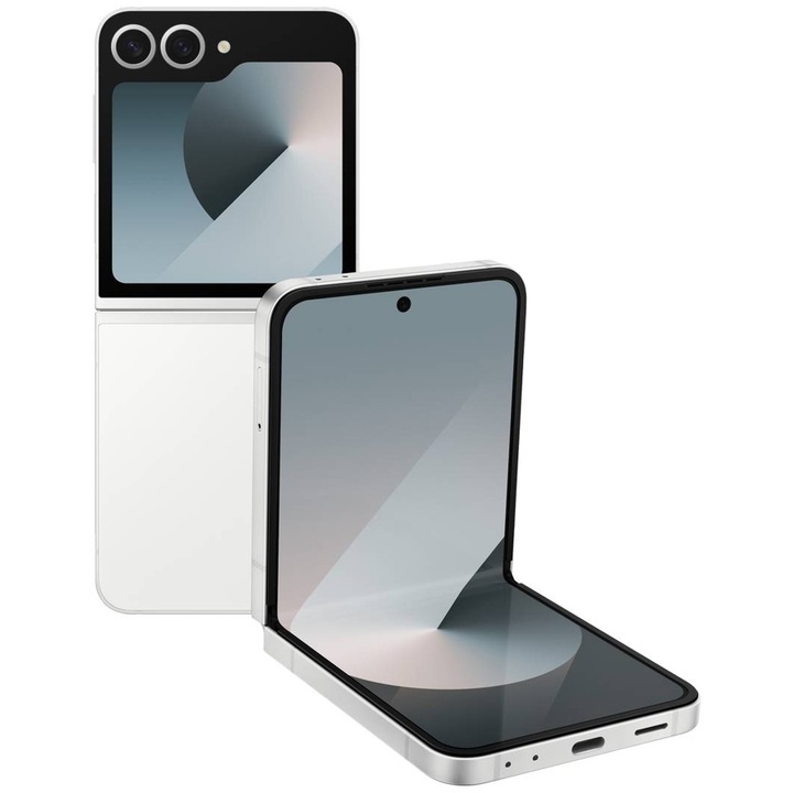 Мобилен телефон Samsung Galaxy Z Flip 6, процесор Qualcomm SM8650-AB Snapdragon 8 Gen 3 Octa-core, Foldable Dynamic AMOLED 2X 6.7", 12GB RAM, 512GB Flash, двойна камера 50 + 12 MP, Wi-Fi, 5G, Dual Sim, Android Бял