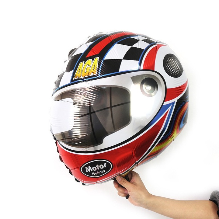 Set 2 Baloane din Folie Metalizata, Southern Sky, Figurine Cerc si Casca, Model Curse, 75-80 cm cm, Ambalaj Individual, Pai Inclus, Umflare cu Aer sau Heliu, Multicolor - calitate superioara