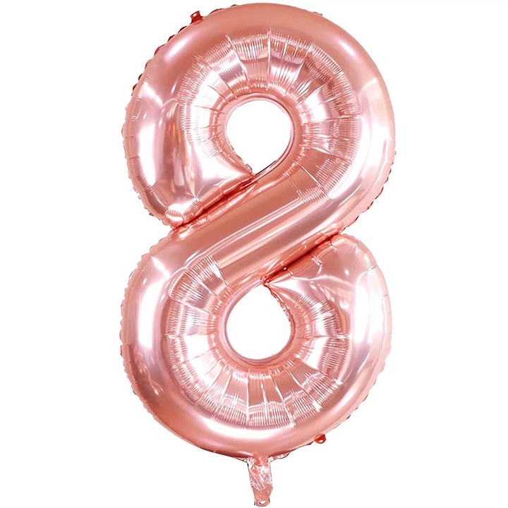 Balon folie in forma de cifra, Rose Gold, 40 cm, Cifra 7