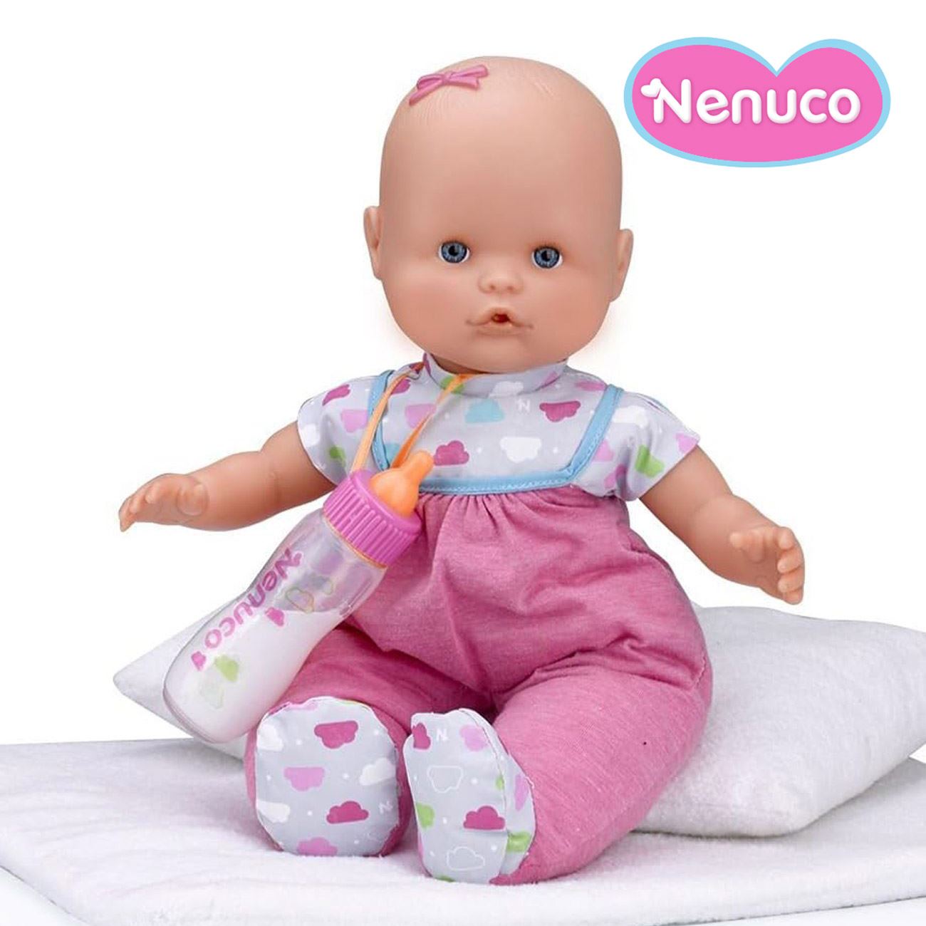 Papusa Bebe, Giochi Preziosi, Nenuco, Corp Moale, Cu Biberon Magic