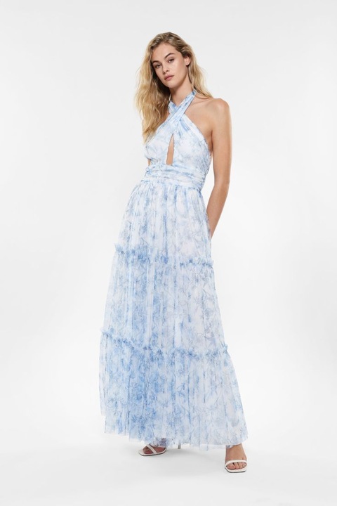 Imperial Maxi ruha virágmintás kék-fehér árnyalatokban, kék-fehér színű, SINTL méret