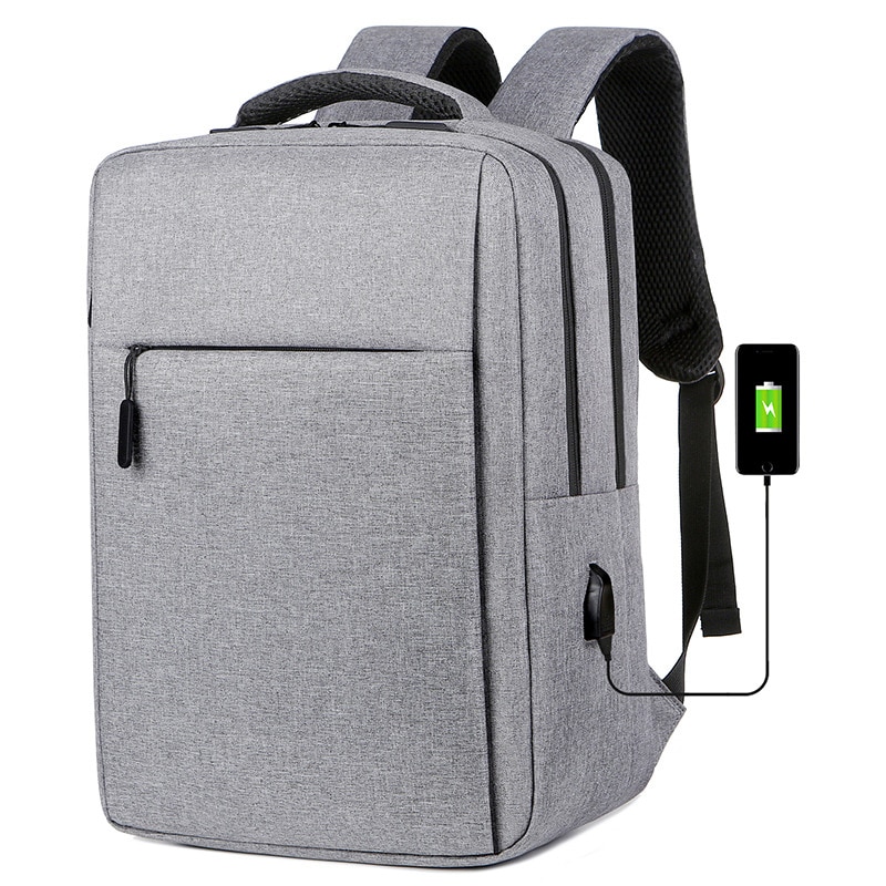 Rucsac, 17.3inch, impermeabil, capacitate mare, compartimente multiple, port de incarcare USB extern, gri