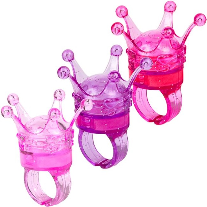 Set 3 inele Antbro® in forma de coronite cu lipgloss, multicolore