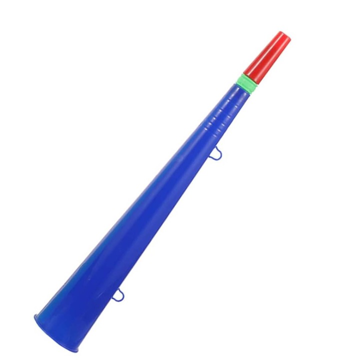 Вувузела Horn Simple, За партита и поддръжници, Стадион, Рали, С връв, Син, 36 см, Dalimag
