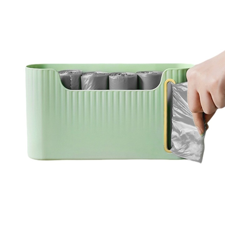 Organizator pentru pungi de gunoi, instalare usoara, verde, set 1 buc