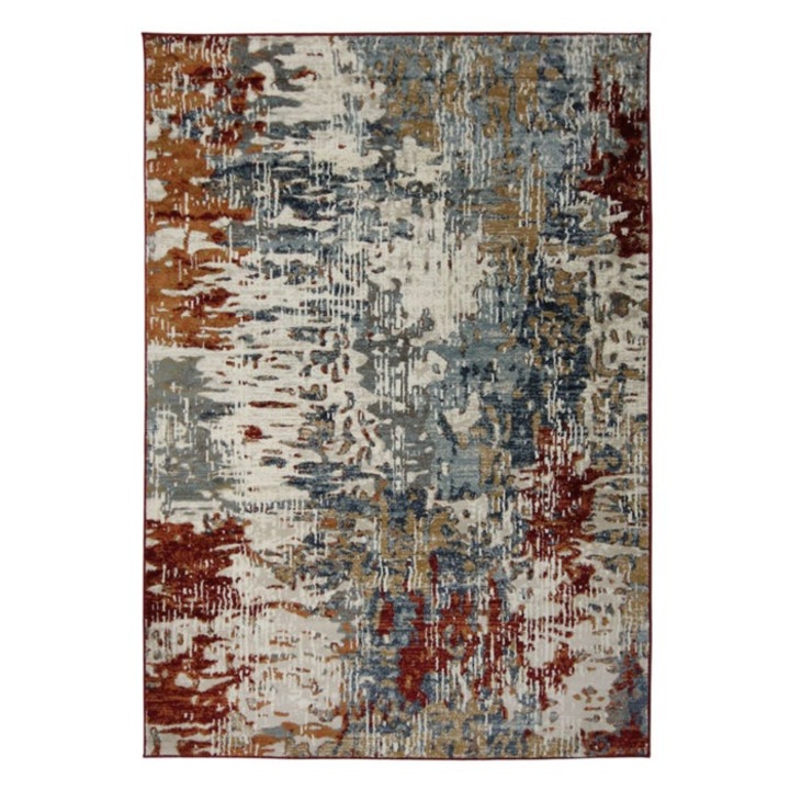 Covor living / dormitor Oriental Weavers Tamarai R 830/GB4, 160 x 235 cm, polipropilena heat-set, gri + alb + maro, dreptunghiular