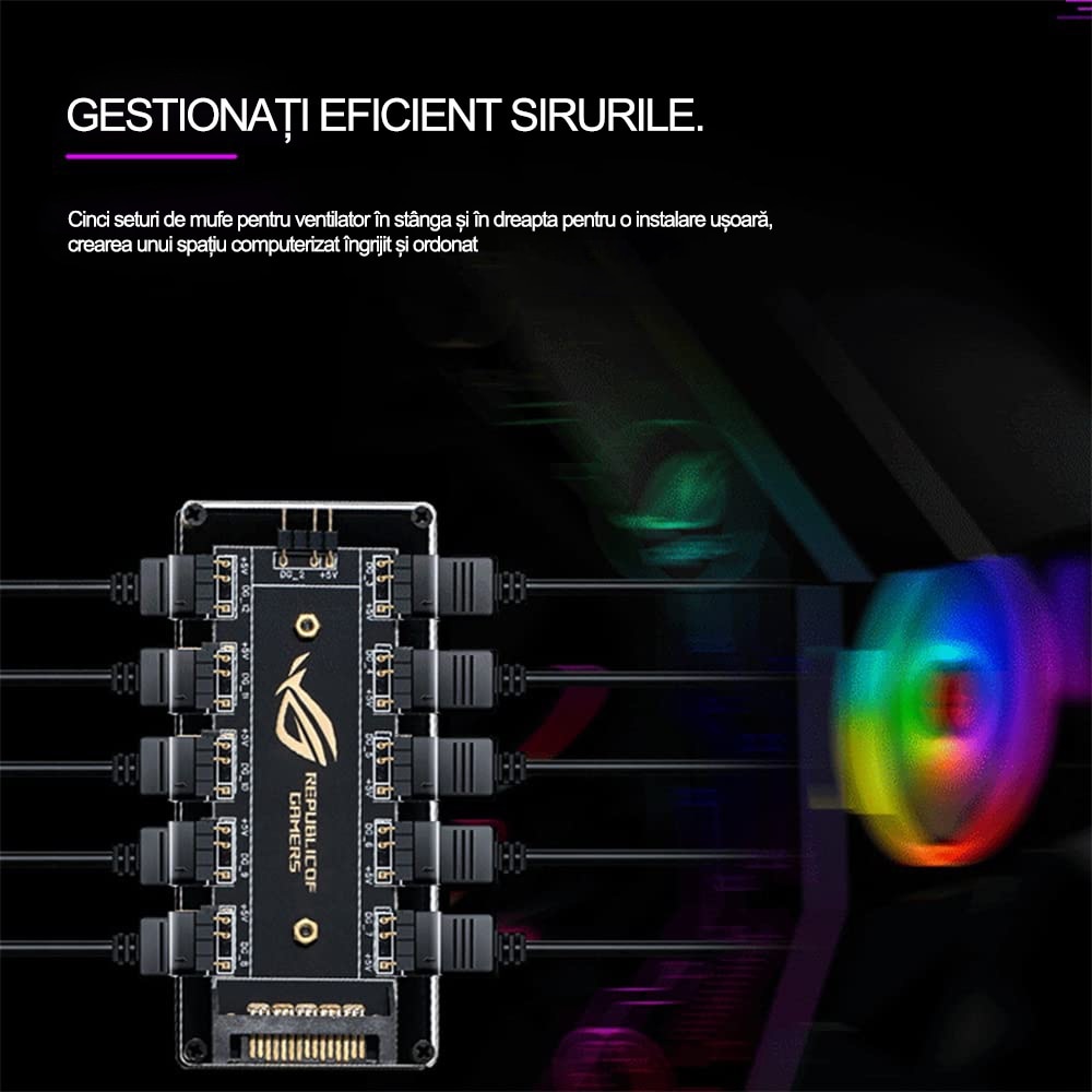 Hub Splitter，MOGU, Adaptor cablu prelungitor de alimentare 5V 3 pini ...