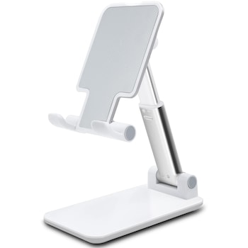 Suport Universal pentru Telefon/Tableta, MOGU, Suport pliabil pentru Telefon de Birou, Reglabil la 360 de Grade, Compatibil cu iPhone/Samsung/toate Telefoanele, Inaltime Reglabila, ABS/silicon, Alb