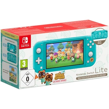 Consola Nintendo Switch Lite Timmy Tommy Aloha Edition, Turquoise + 12 luni abonament Nintendo Switch Online