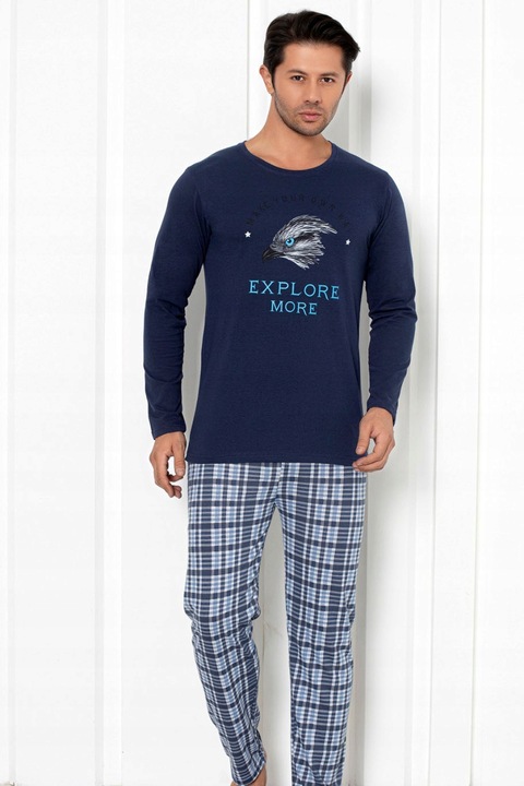 Férfi pizsama 2 db, Monabella, Cotton, Blue, 2XL INTL