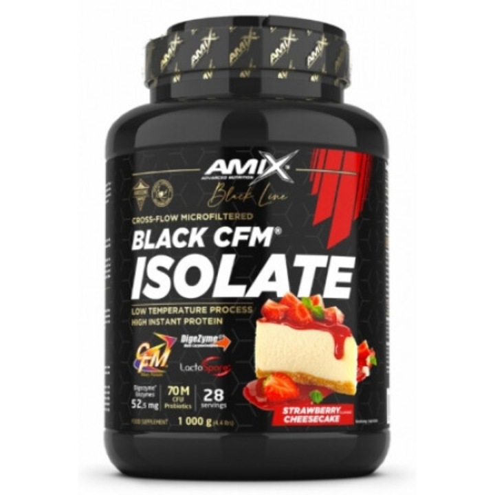 Proteina, Amix, Black CFM Isolate, Cheesecake Cu Capsuni 1 Kg