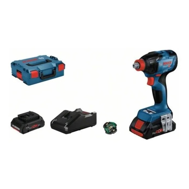 Ударен винтоверт BOSCH Professional GDX 18V-210 C, 3400 об/мин, 2 батерии ProCORE18V 4.0Ah, зарядно, L-Boxx